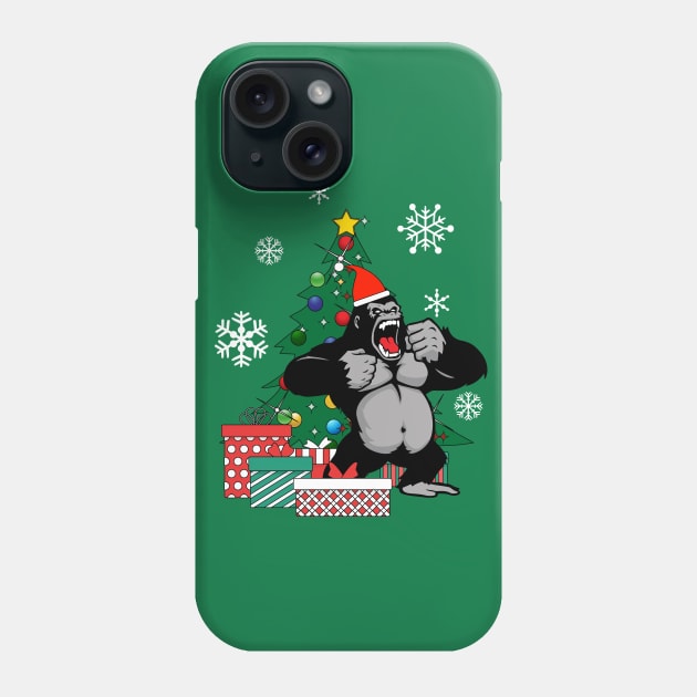 King Kong Around The Christmas Tree Phone Case by Nova5