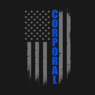 Police Corporal Thin Blue Line Flag T-Shirt