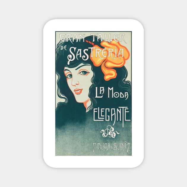 Vintage Spanish Fashion Ad 1920 Magnet by LittleBean