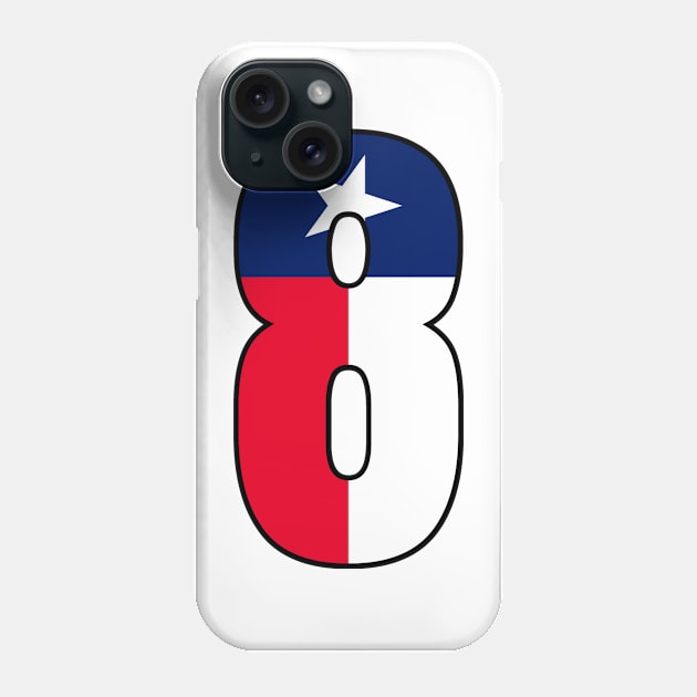 Number 8 Texas Flag Phone Case by la chataigne qui vole ⭐⭐⭐⭐⭐