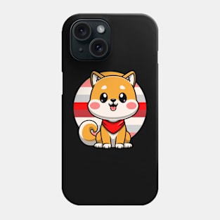 Cute shiba inu dog sitting Phone Case