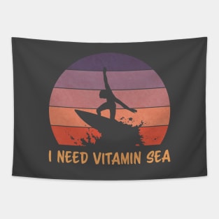 Vitamin Sea Surfing Pun | Funny Surf Tapestry