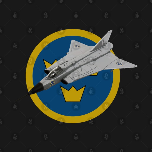 Swedish Airforce Saab 35 Draken Airplane Roundel by Dirty Custard Designs 