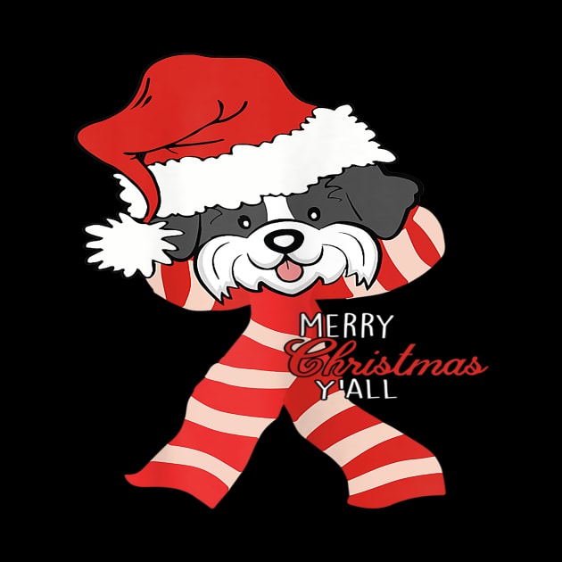 Merry Christmas Y'all Santa Shih Tzu Dog Xmas Lover Gift by Barnard