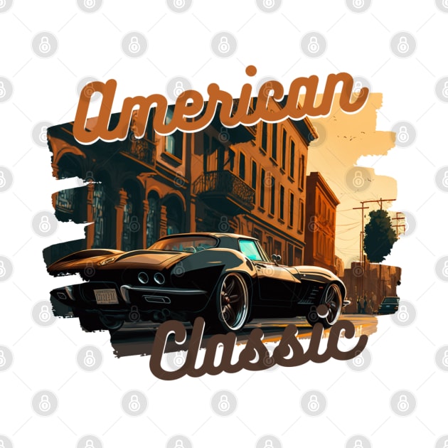 American Classic Car Inspired by the Chevy Corvette by TheArtfulAllie