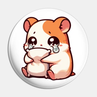 Kawaii Crying Sad Hamster Pin