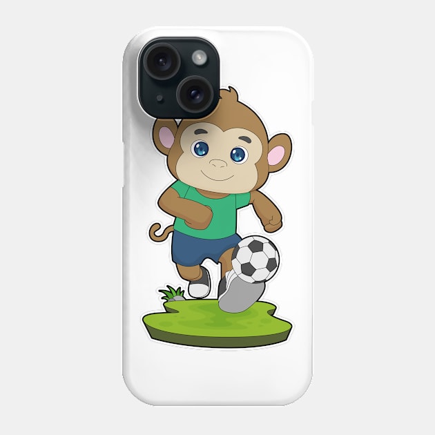 Monkey Soccer player Soccer Phone Case by Markus Schnabel