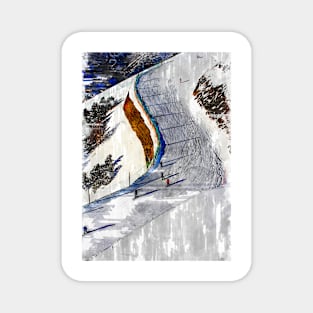 Ski Freestyle Abstract. For ski lovers. Magnet