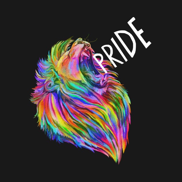 Sparkling Pride Rainbow Lion by Art by Deborah Camp