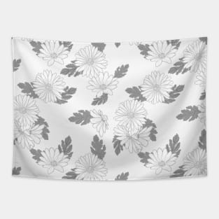 Daisies pattern, black and white Tapestry