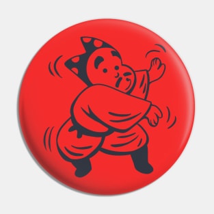 Flat design of a Funny Hyottoko dancer. Japanese traditions Pin