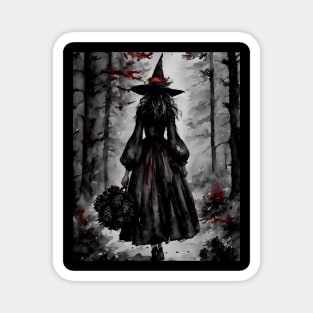 Autumn Witch in The Darkling Woods Magnet