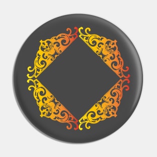 Ornamental frame with yellow-orange gradient Pin