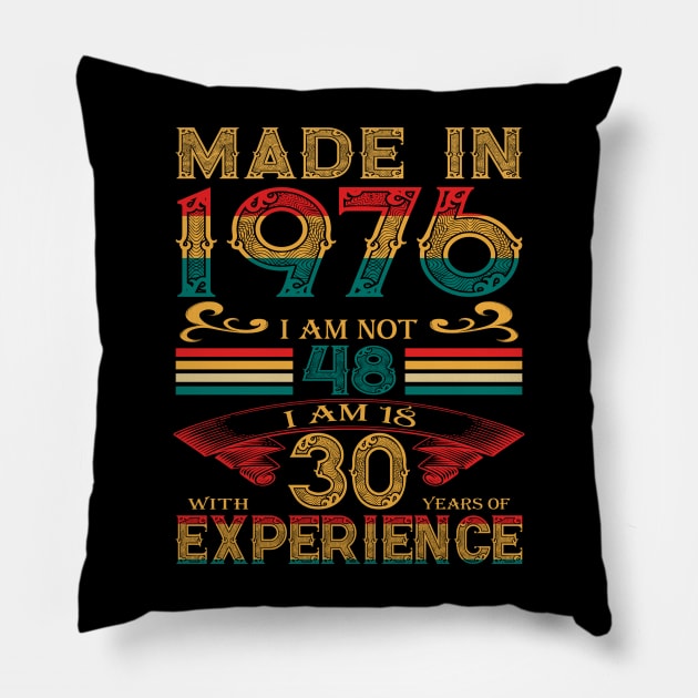 Made in 1976 Pillow by Velvet Love Design 