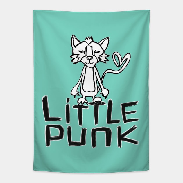 Little Punk Cat for little punk Tapestry by badlydrawnbabe