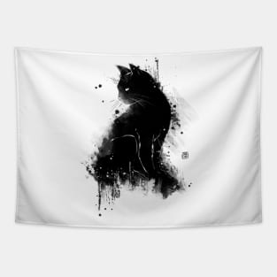 Inky cat Tapestry