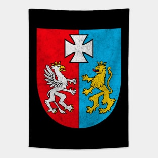 Opole Voivodeship // Vintage Look Faded Style Poland Flag Design Tapestry