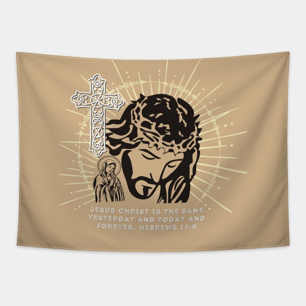 Jesus Hebrews 13:8 Tapestry by threadsjam