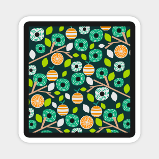 Oranges and flowers Magnet