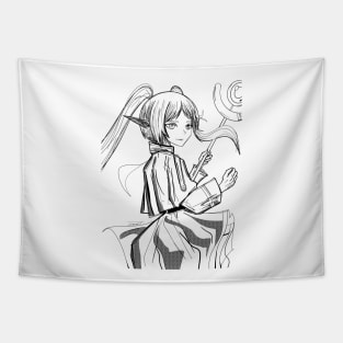 sousou no the immortal elf in magic caster mage ecopop art friere Tapestry