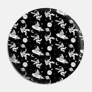 Black and White Astronaut Galaxy by Tobe Fonseca Pin