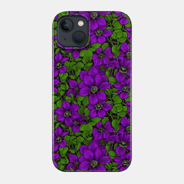 Purple Clematis vine - Flower - Phone Case