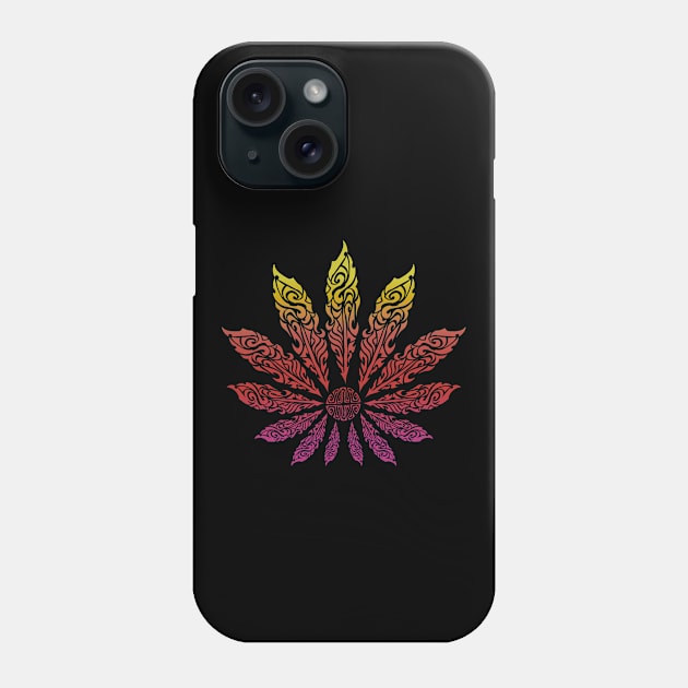 Feather Flower: Neon Sun Phone Case by TheMindBlossom