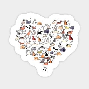 Heart Shaped Cats Magnet