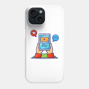 Online Video Cartoon Vector Icon Illustration Phone Case