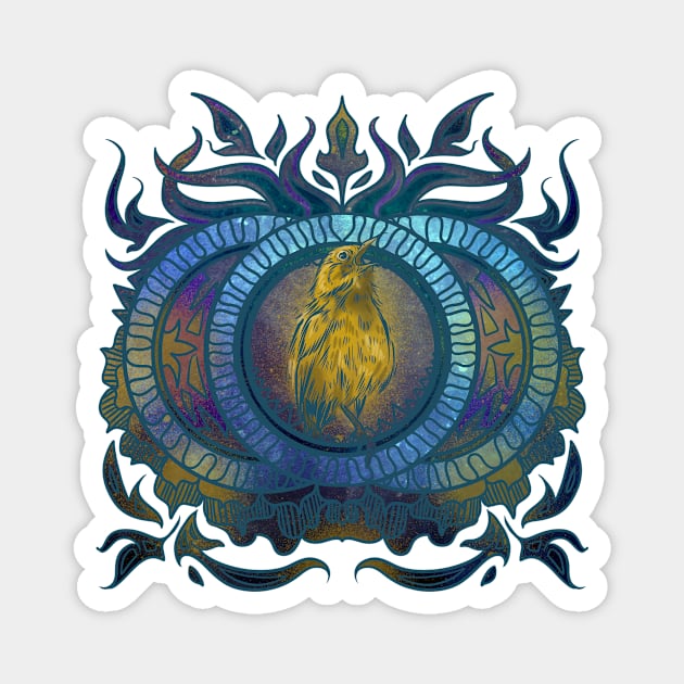 Bird Mandala Magnet by Manfish Inc.