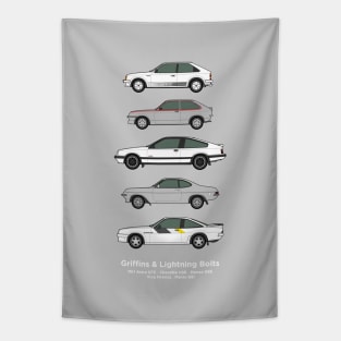 Griffins and lightening bolts car collection Tapestry