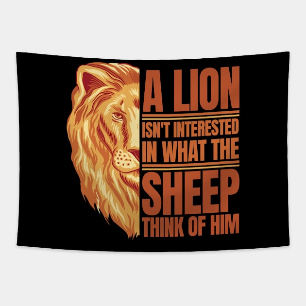 Lion's Confidence Mantra Tapestry by Life2LiveDesign