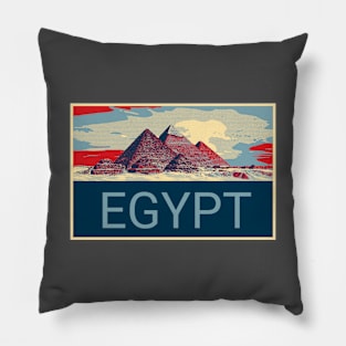 Pyramids in Egypt in Shepard Fairey style Pillow