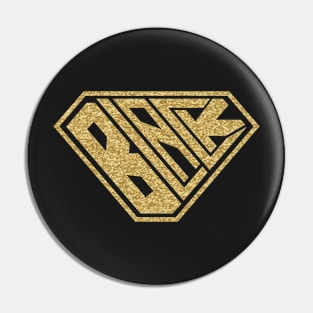 Black SuperEmpowered (Gold Glitter) Pin