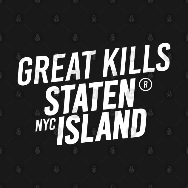 Great Kills - Staten Island, New York City - Modern Cursive Minimal Design by Boogosh