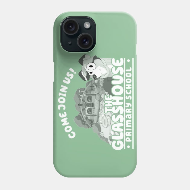 Bluey Glasshouse Primary School B/W Phone Case by Classic_ATL