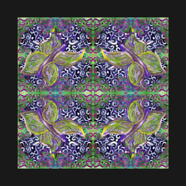 green and purple butterfly with swirly pattern by DlmtleArt