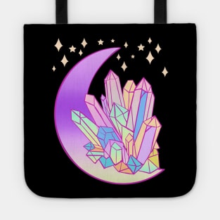 Pastel Goth Crystal Cluster Witchy Moon Tote