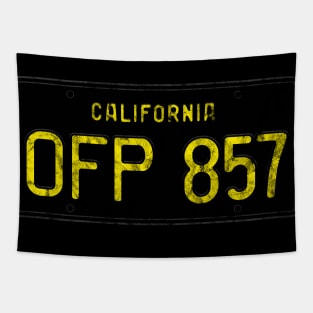 Grunge Herbie License Plate Tapestry