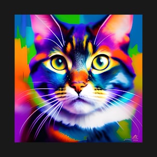 Whiskers and Colors: Feline Kaleidoscope T-Shirt