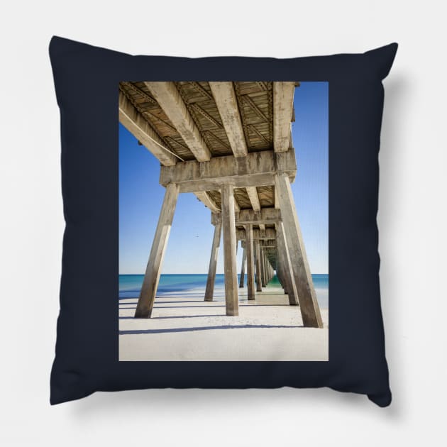 Pensacola Fishing Pier Pillow by mcdonojj