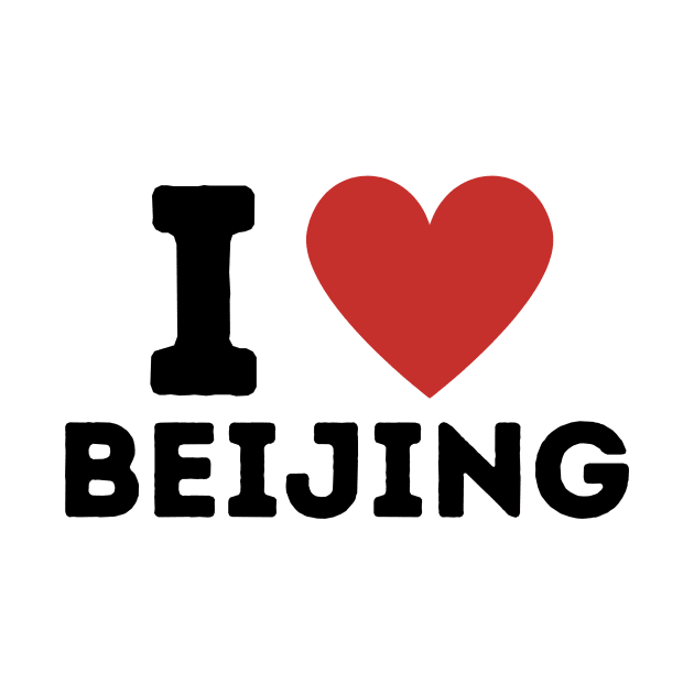 I Love Beijing Simple Heart Design by Word Minimalism