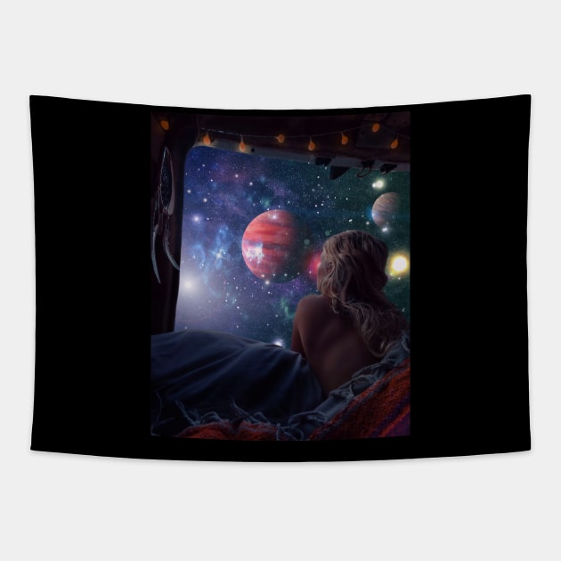 Camp in Space Tapestry by DreamCollage