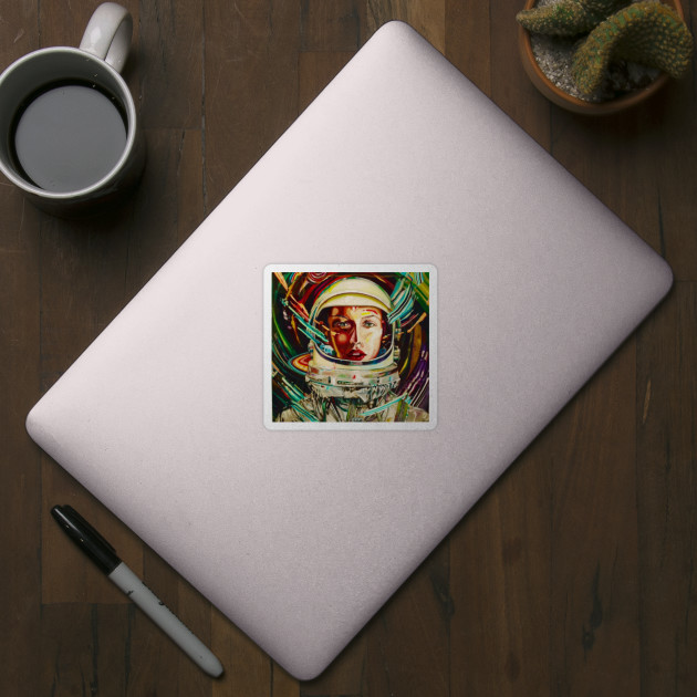 Astronaut Painting Astronaut Sticker Teepublic