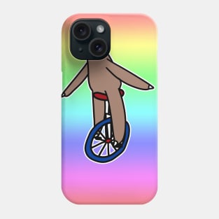 Unicycle Sloth Rainbow Ombre Phone Case