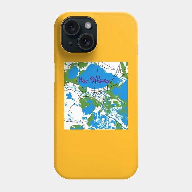 New Orleans Map Phone Case by CorrieMick