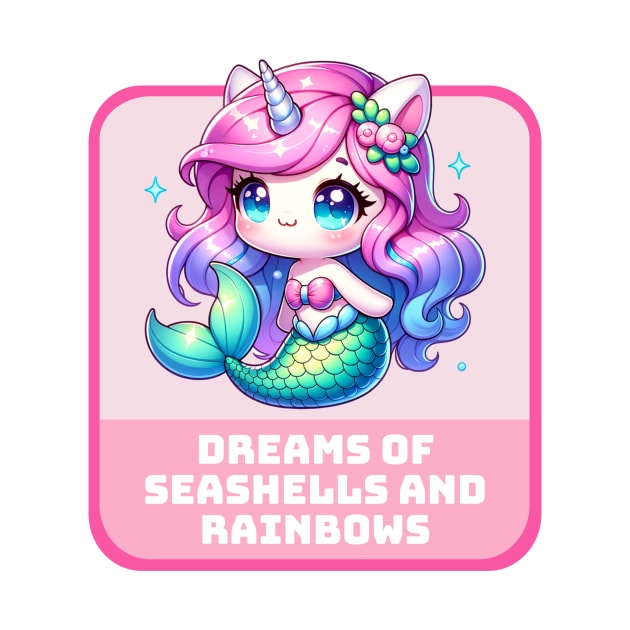 Unicorn Mermaid Dreams Seashells & Rainbows 🌈🦄 by Pink & Pretty