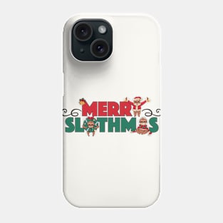 Merry Slothmas // Cute Christmas Sloth Cartoon Phone Case