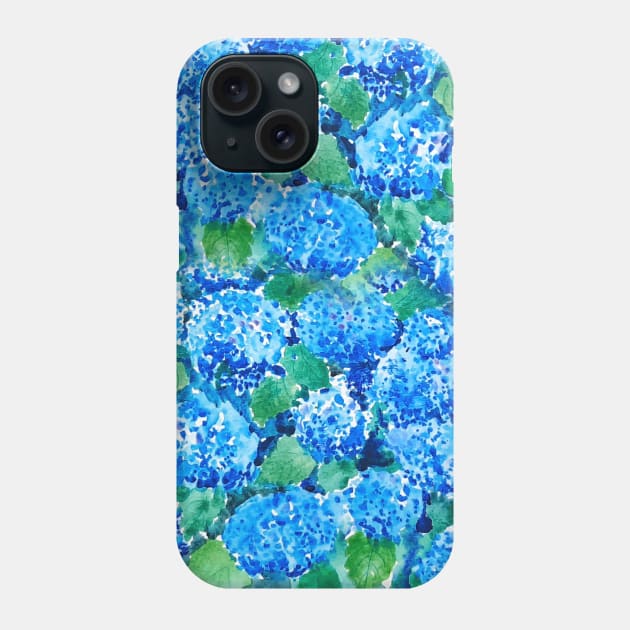 abstract blue  hydrangea Phone Case by colorandcolor