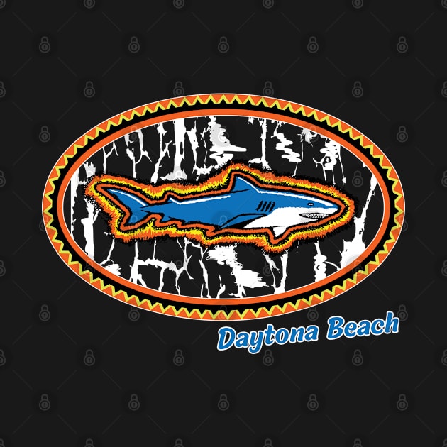 Daytona Beach Oval Tribal Shark Souvenir Design by Souvenir T-Shirts
